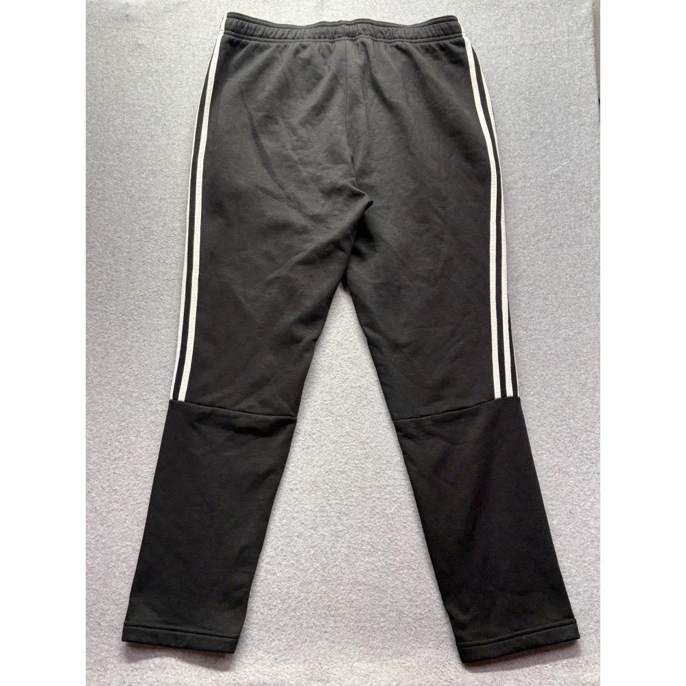 Adidas Mens Essentials 3-Stripes Fleece Pants Black White IC4472 XL